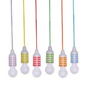 Hanging String LED Pull Lights 6-pack Indoor/Outdoor Remote Checkered Design
